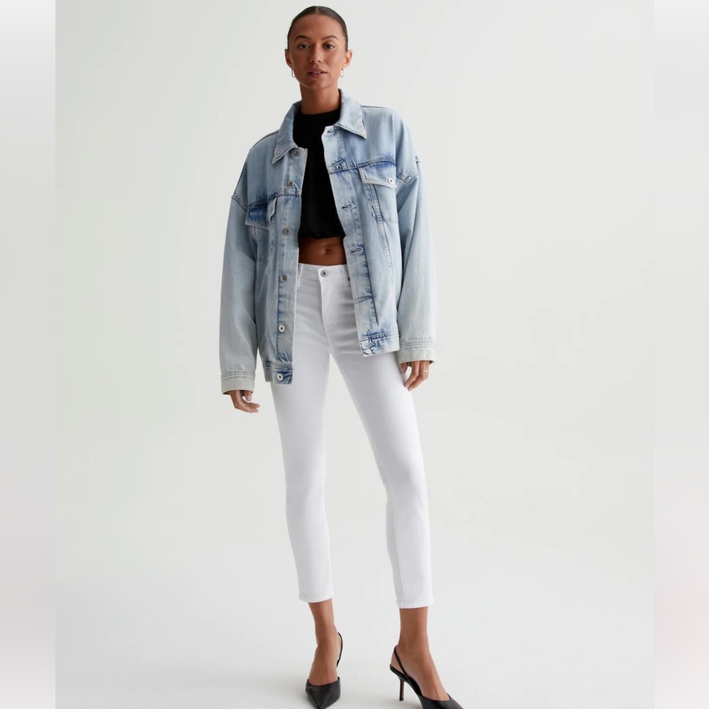 AG The STILT CROP CIGARETTE JEAN WHITE